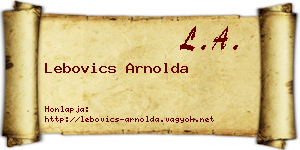 Lebovics Arnolda névjegykártya